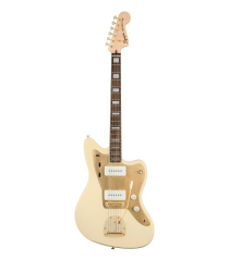 SQUIER 40TH ANNIVERSARY JAZZMASTER GOLD EDITION LAUREL FINGERBOARD GOLD ANODIZED PICKGUARD OLYMPIC WHITE